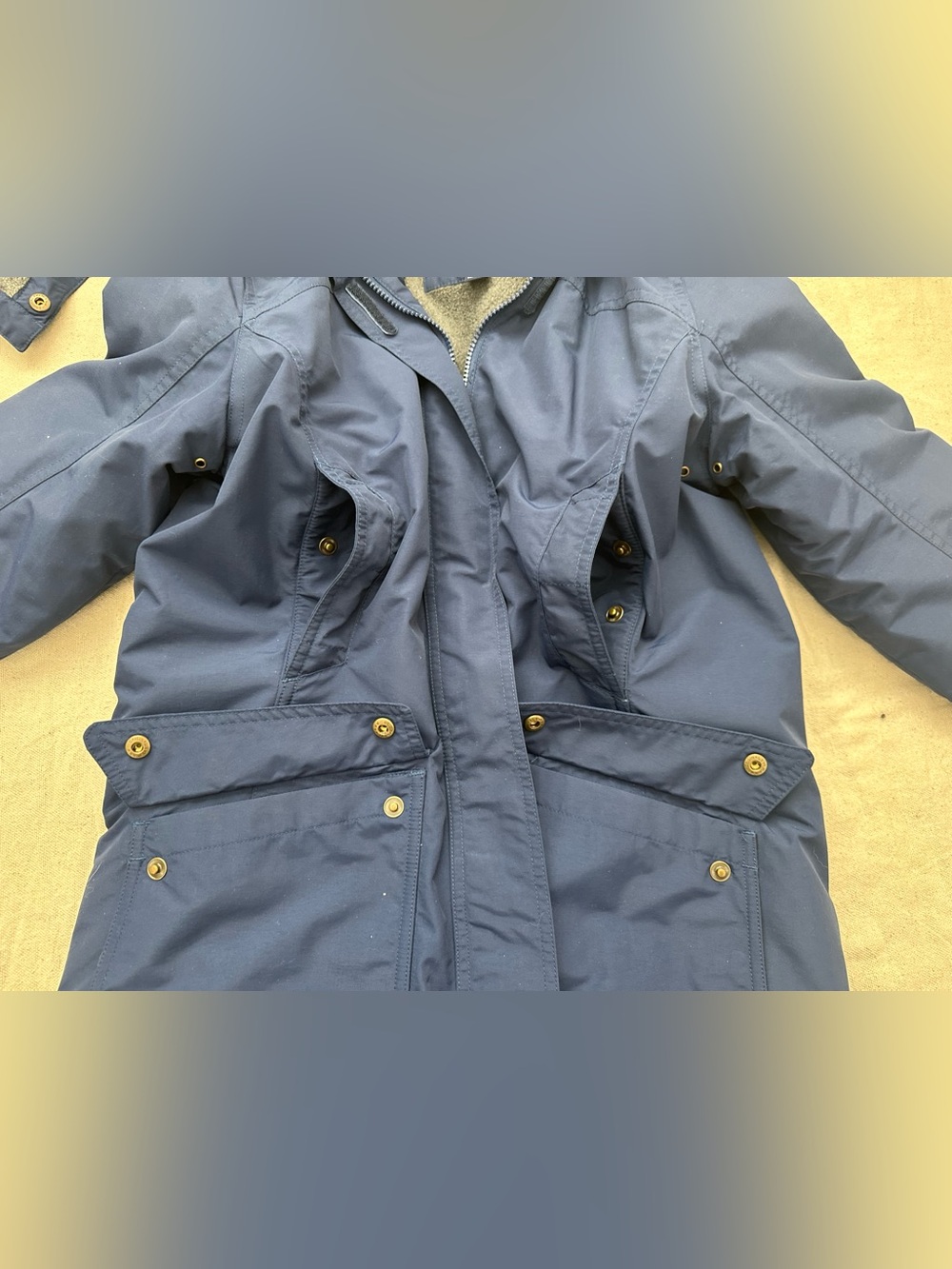 Lands' End Blue Squall Jacket Hooded Thermacheck Fleece Lined Parka XS 2-4 - Picture 13 of 15